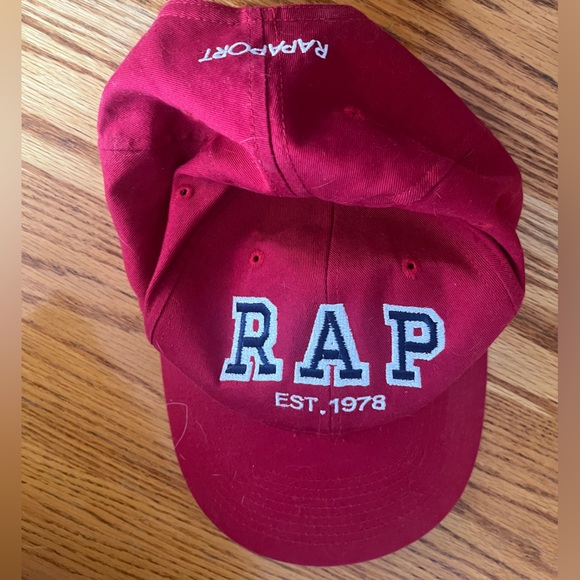 Red RAP Baseball Cap with Embroidered Letters - Picture 2 of 2